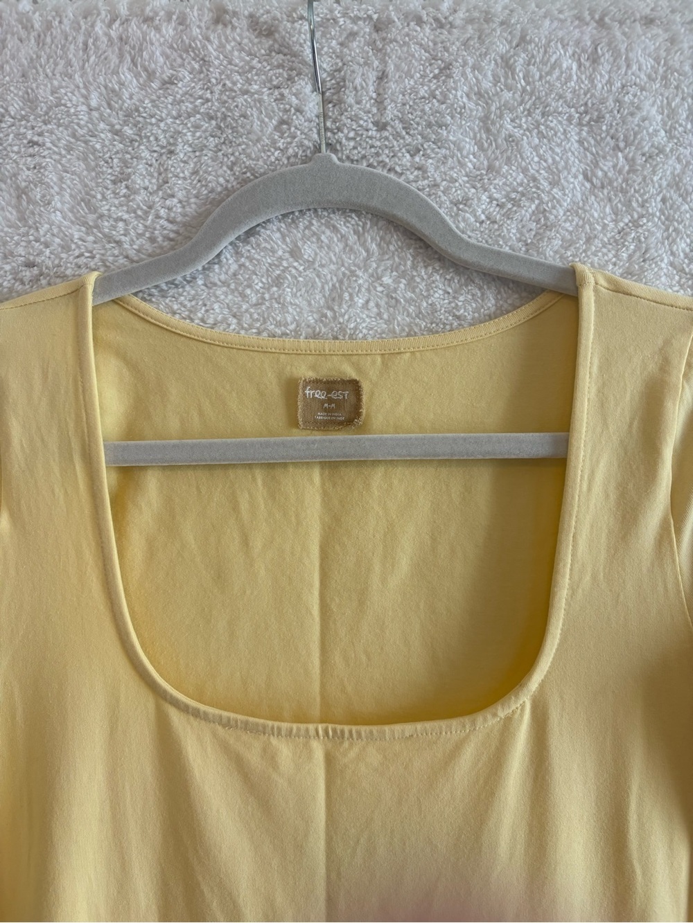 Free People free-est Onda Drop Waist Mini Dress Banana Cream Size Medium NWT - Picture 5 of 12